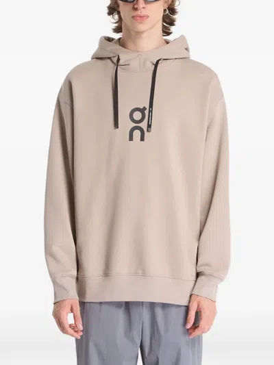 On Club Logo-print Drawstring Hoodie In Orange