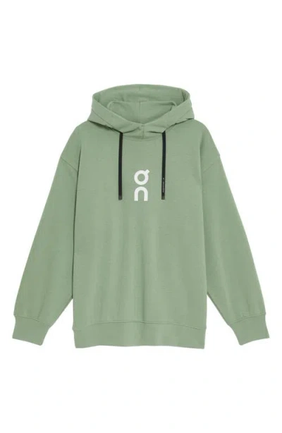 On Club Oversize Organic Cott Blend Hoodie In Fern