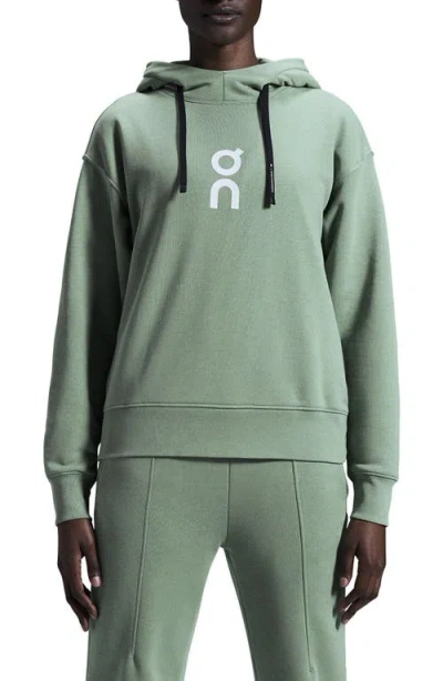 On Club Oversize Organic Cott Blend Hoodie In Fern