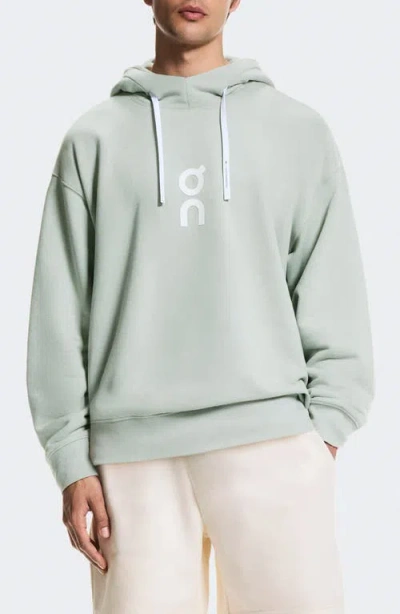 On Club Oversize Organic Cott Blend Hoodie In Green