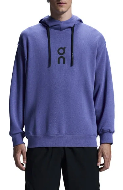 On Club Oversize Organic Cott Blend Hoodie In Iris