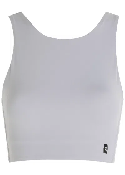 On Core 2 In 1 Stretch-jersey Cropped Top In Purple