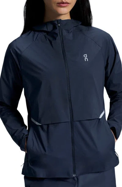 On Core Hooded Packable Running Jacket In Midnight