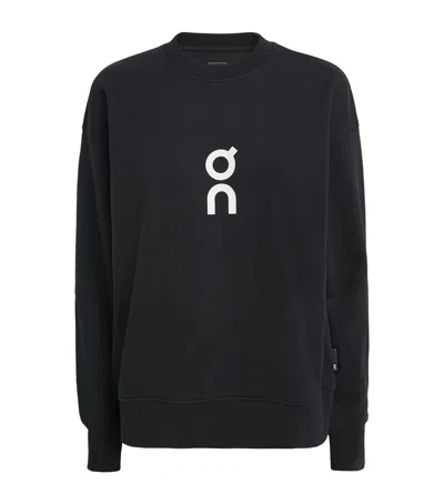 On Cott-blend Club Crew Sweatshirt In Black