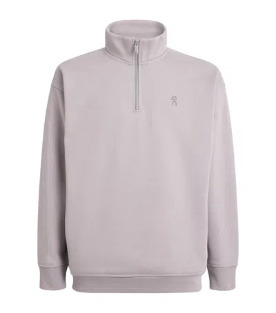 On Cott-blend Club Collective Quarter-zip Sweatshirt In Grey