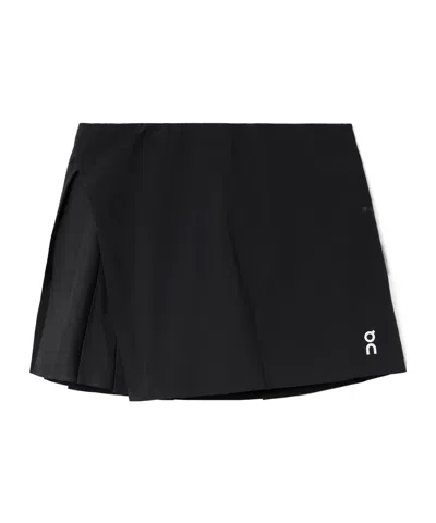 On Court Asymmetric Pleated Recycled Tennis Skirt In Black