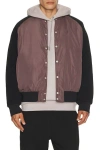 On Courtside Bomber In Mulberry & Black