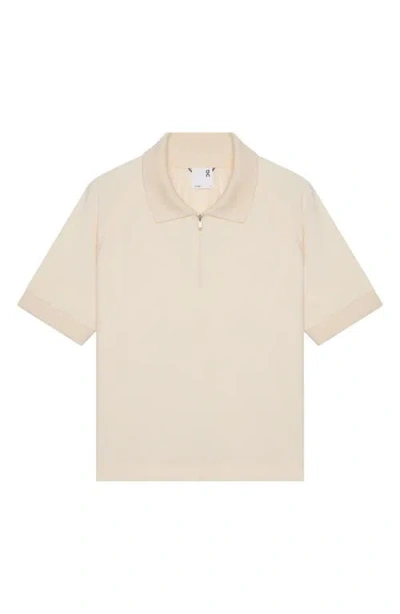 On Courtside Cott Blend Terry Polo In Neutral