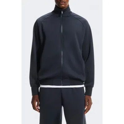 On Courtside Knit Zip Jacket In Blue