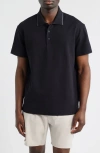 On Courtside Tipped Piqué Polo In Black