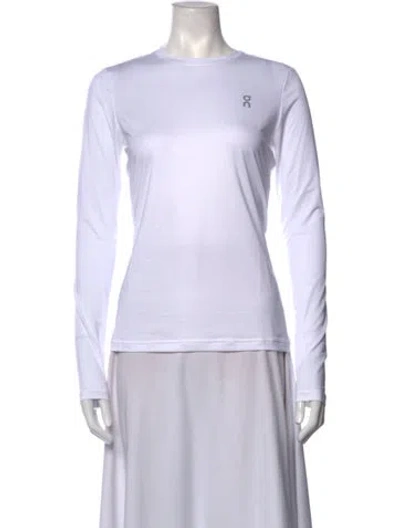 Pre-owned On Crew Neck Lg Sleeve Top W/ Tags In White