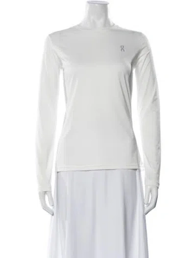 Pre-owned On Crew Neck Lg Sleeve T-shirt In White