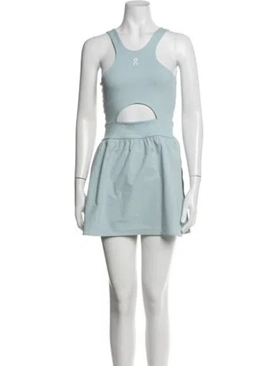 Pre-owned On Crew Neck Mini Dress In Blue