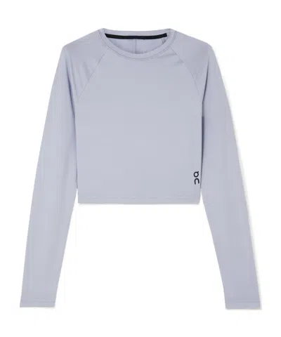 On Cropped Raglan-sleeve T-shirt In Gray