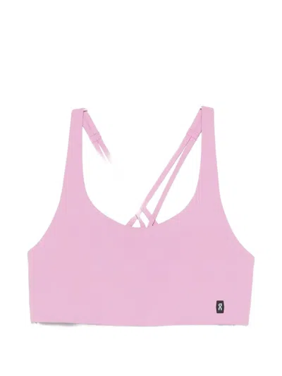 On Crossover Strap Bra In Pink