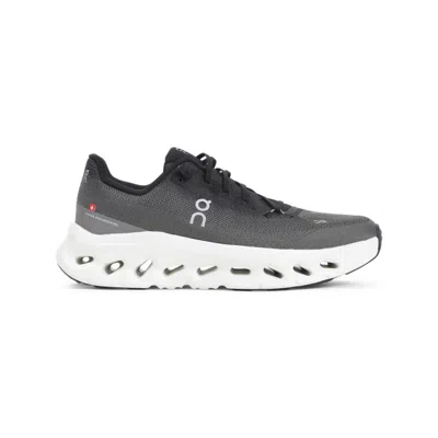 On Dark Grey Sneakers With Breathable Upper In Black