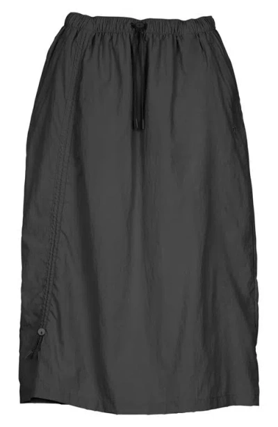 On Drawstring Midi Skirt In Black
