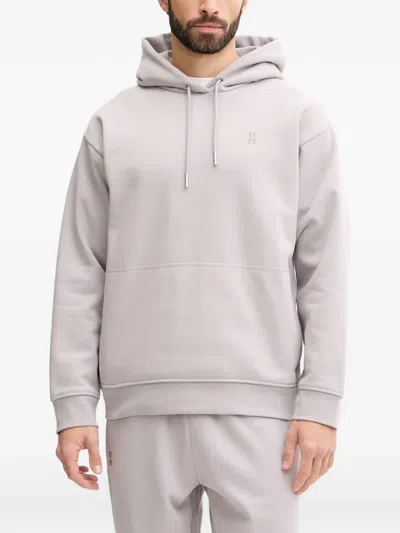 On Embroidered-logo Hoodie In Gray