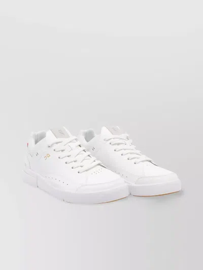 On Fabric Low Top Sneakers With Perforated Upper