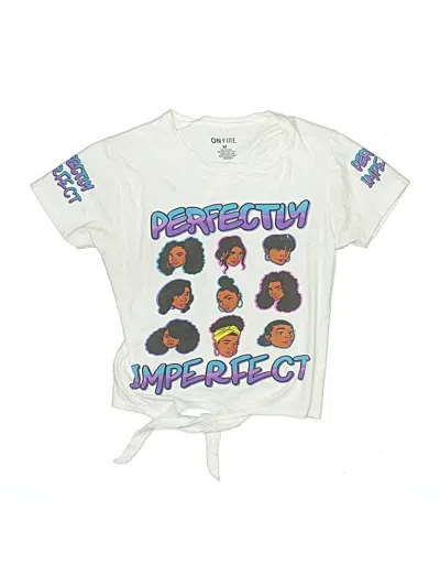 Pre-owned On Fire Kids' Short Sleeve T-shirt In White