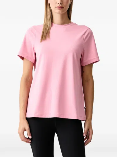 On Focus Ctrast-piping T-shirt In Pink