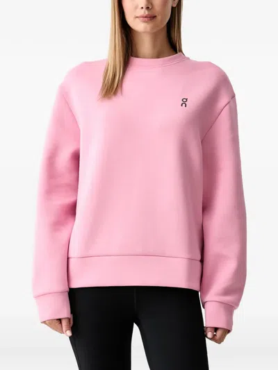 On Focus Logo-print Raglan-sleeve Sweater In Pink