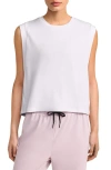 On Focus Sleeveless Running Crop Top In White