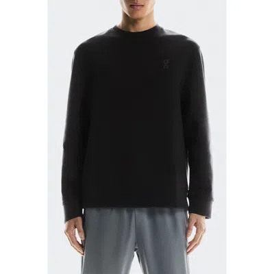 On Focus Tech Crewneck Sweatshirt In Black
