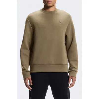 On Focus Tech Crewneck Sweatshirt In Brown
