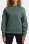 On Focus Tech Crewneck Sweatshirt In Green