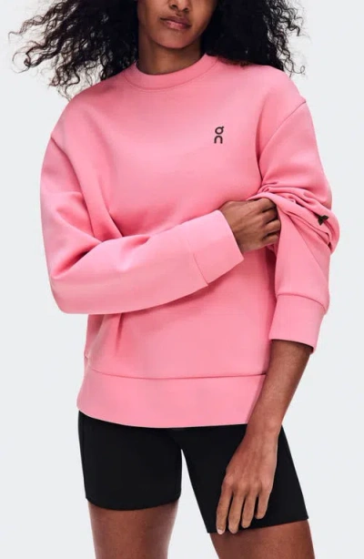 On Focus Tech Crewneck Sweatshirt In Pink