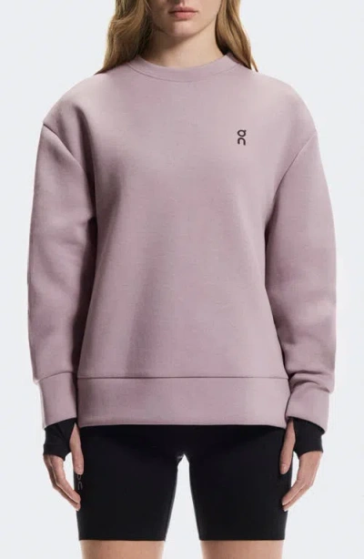 On Focus Tech Crewneck Sweatshirt In Purple