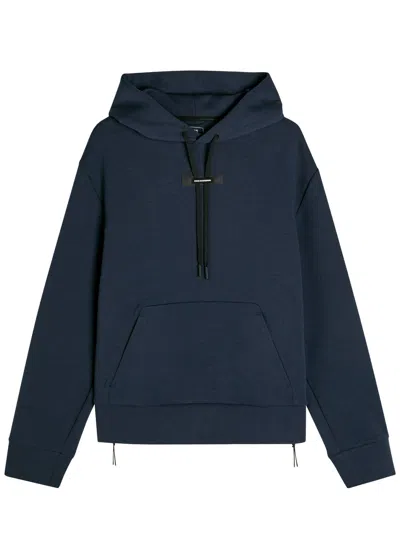 On Focus Tech Hooded Cott-blend Sweatshirt In Blue