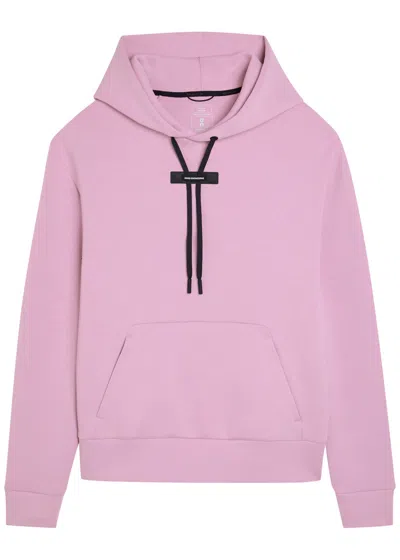 On Focus Tech Hooded Cott-blend Sweatshirt In Purple