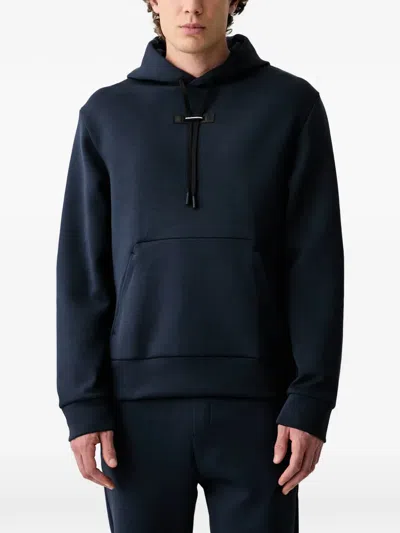 On Focus Tech Logo-print Drawstring Hoodie In Blue