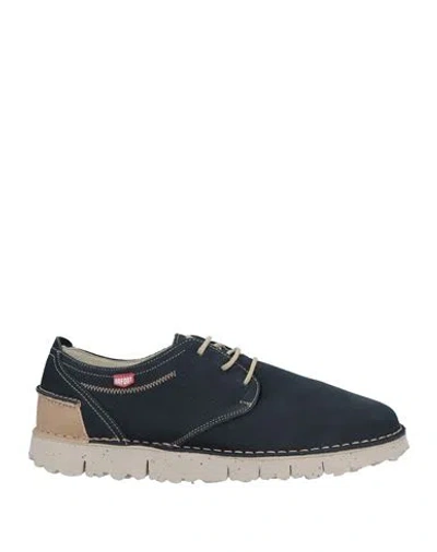 On Foot Man Lace-up Shoes Midnight Blue Size 9 Leather