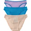 On Gossamer 3-pack Mesh Hip Bikinis In Multi