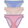 On Gossamer 3-pack Mesh Hip Bikinis In Multi