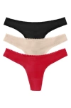 On Gossamer 3-pack Mesh Thongs