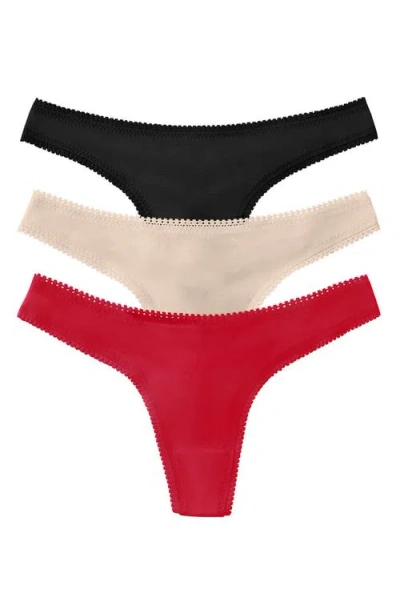On Gossamer 3-pack Mesh Thongs In Multi