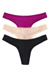 On Gossamer 3-pack Mesh Thongs