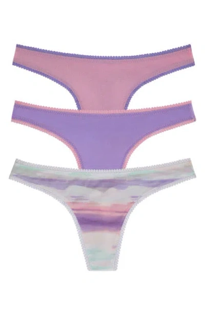 On Gossamer 3-pack Mesh Thongs In Pink
