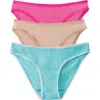 On Gossamer 3-pack Mesh Hip Bikinis In Multi