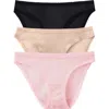 On Gossamer 3-pack Mesh Hip Bikinis In Multi
