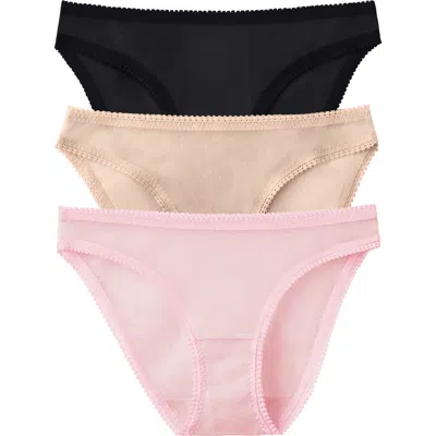ON GOSSAMER ON GOSSAMER 3-PACK MESH HIP BIKINIS