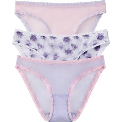 On Gossamer 3-pack Mesh Hip Bikinis In Purple