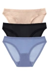 On Gossamer 3-pack Mesh Hip Bikinis In Multi
