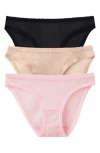 On Gossamer 3-pack Mesh Hip Bikinis In Multi