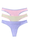 On Gossamer 3-pack Mesh Thongs In Multi