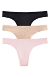 On Gossamer 3-pack Mesh Thongs In Multi